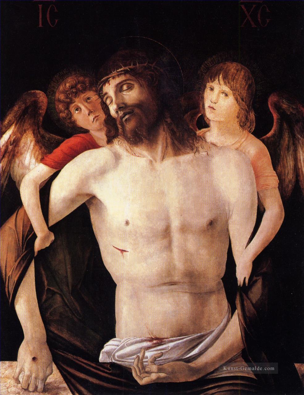 Die tote durch zwei Engel Renaissance Giovanni Bellini unterstützt Christus Ölgemälde